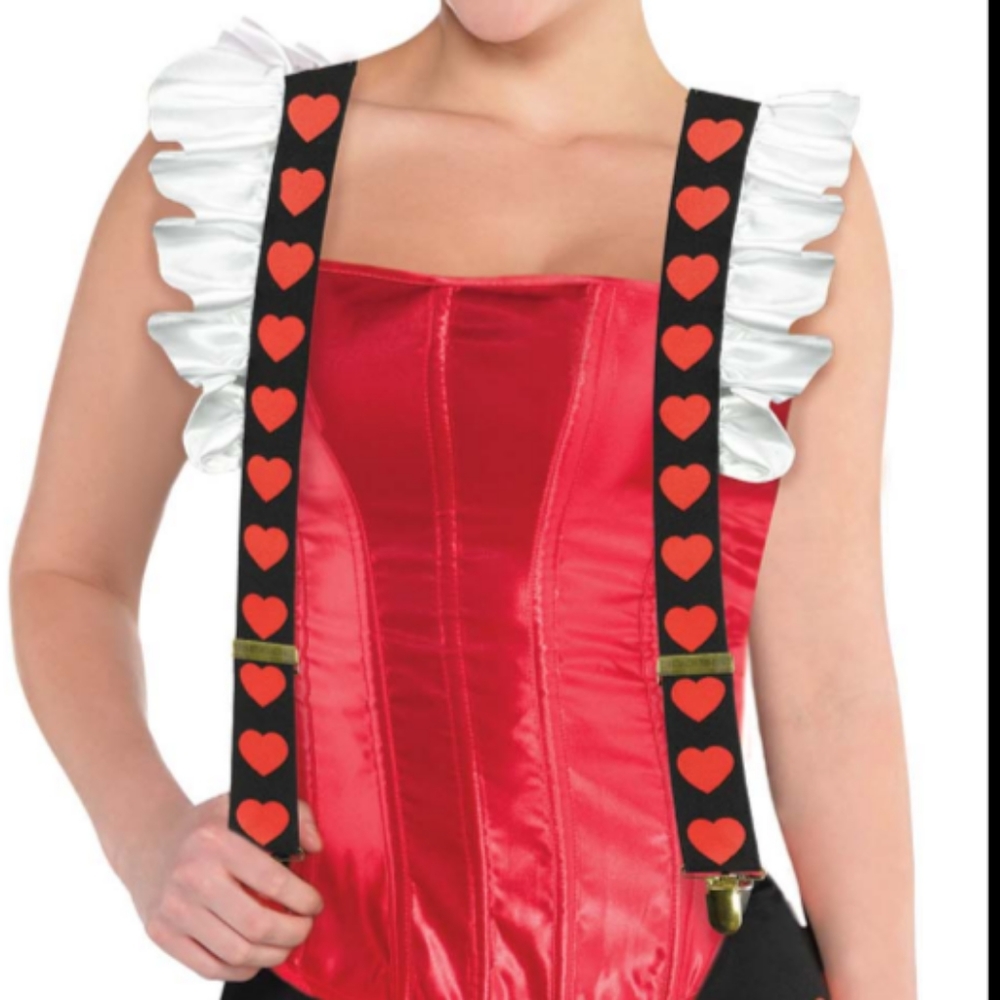 Storybook Red Queen Suspenders Halloween Costume Gothic Coquette Cosplay Con